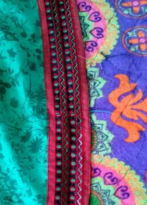 Green With Red Combination Anarkali Set👗