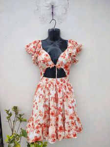 Floral Cutout Mini Dress🧡