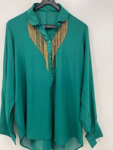 ✨ Steal the Spotlight! Emerald Fringe Blouse ✨