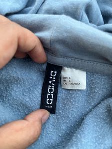 Blue Hoodie with Balloon Sleeves