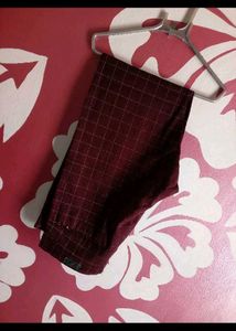 Burgundy Checkered Pants