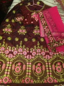 New Maroon Embroidery Lehnga