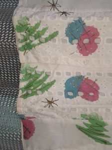Embroidery White Top With Multi Color Front