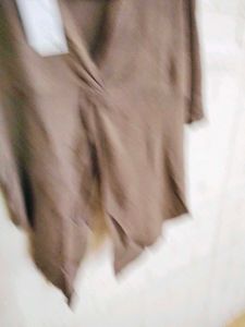 Brown Twist Front Top