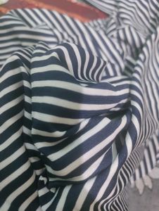 Striped Open Front Cardigan