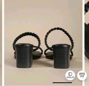 Chic Black Braided Heels