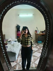 Yellow Plaid Crop Top