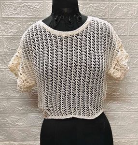 Crochet 🧶 White Crop Top