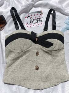 Chic Tweed Corset Top