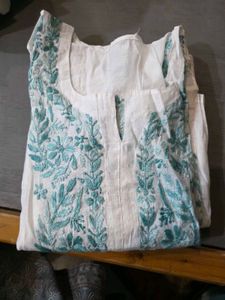Elegant White  chikankari Kurta Set
