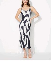 Trendy Zebra Print Midi Dress
