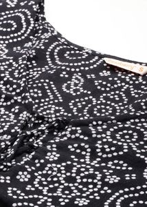 Patterned flared sleeves Crop Top