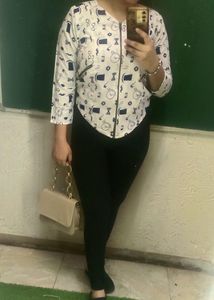 Patterned Top With Zip 1