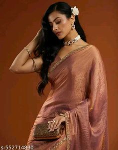 New Partywear Saree Attached With Blouse