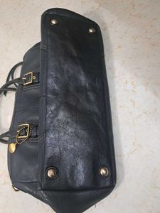 Classic Black Coach Leather Satchel Handbag