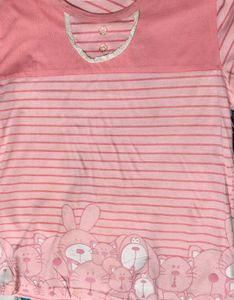 Prenatal Women Pink Cotton Maternity Tshirt