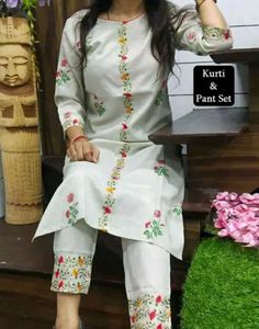 Floral Kurti Pant Set