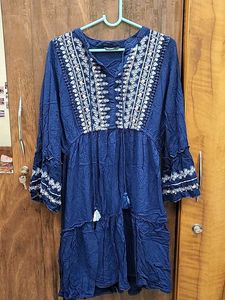 Boho Embroidered Tunic Dress