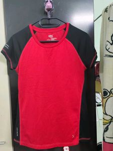 HRX Red & Black Active T-Shirt