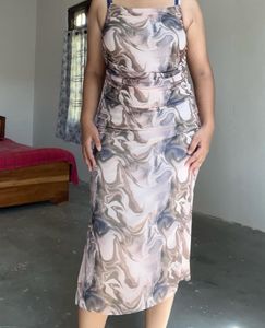 Marble Print Bodycon Dress