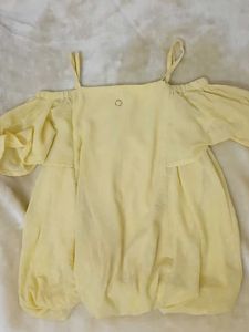 Yellow Cold Shoulder Blouse