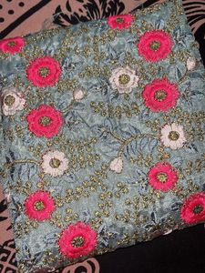 Multicolour Floral Embroidered blouse Fabric