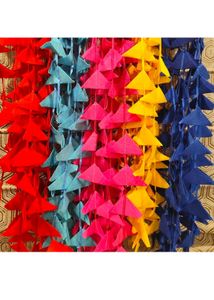 Set of 4 Handmade Fabric Triangle Strings Torans