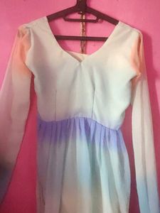 Pastel Ombre Long Sleeve Dress