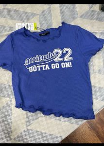 Blue 'Attitude 22' Graphic Tee