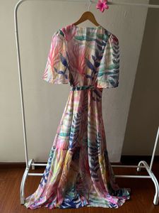 Hope &amp; Ivy Leah Flutter Sleeve Maxi Wrap Dress