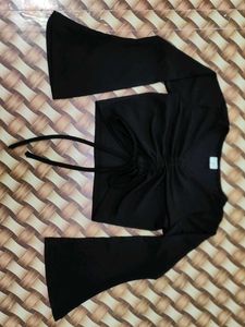 Black Bell Sleeve Top