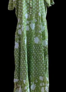 Green Printed anarkali gown