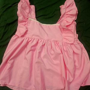 Cute Pink Ruffle Top