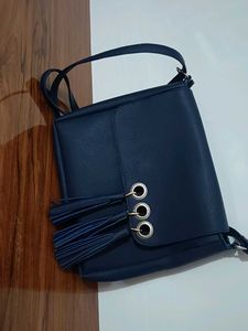 Navy Blue Tassel Crossbody Bag