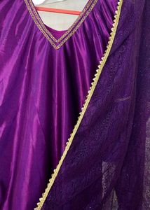 Purple Salwar Kameez Suit With Dupatta
