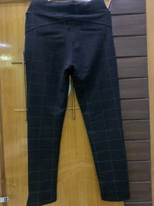 Black Check Print Pant
