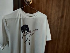 Dabbing Cartoon Printed White T-shirt