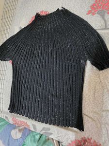 Sparkly Black Knit Top