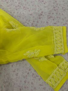 Yellow Embroidered Kurta With Free Matching Inner