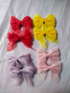 Cute Ribbon Hair Bows - Set of 8 (Pair 4)