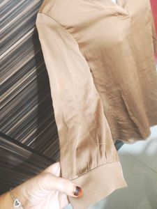 Brown Long Sleeve Tunic Top