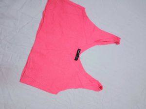 Bright Pink Ribbed Knit Top
