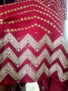 Elegant Maroon Sequin Embellished Dress