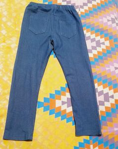 Blue Denim Look Leggings