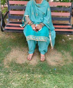 Elegant Teal Embroidered Salwar Suit