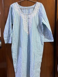 Chikankari Blue Kurta