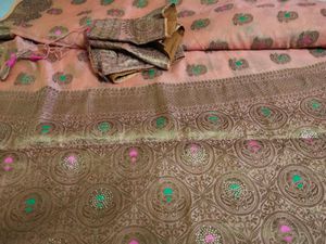 Peach Banarasi Style Saree