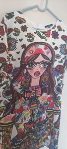 Unique Graphic Print T-Shirt Dress