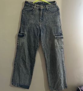 Light Wash Cargo Jeans