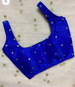 Paaded Sequence Patch Work Back Hook Blouse